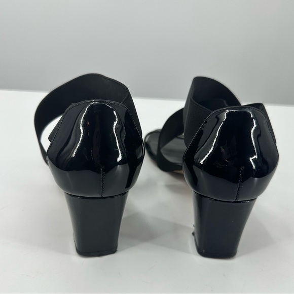 Stuart Weitzman Black Sandals 2" Heel Stretchy Straps Open Toe Womens 9 - Picture 4 of 11
